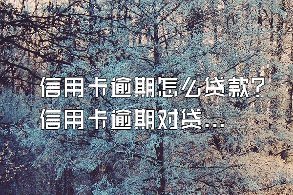 信用卡逾期怎么贷款？信用卡逾期对贷款有哪些影响？