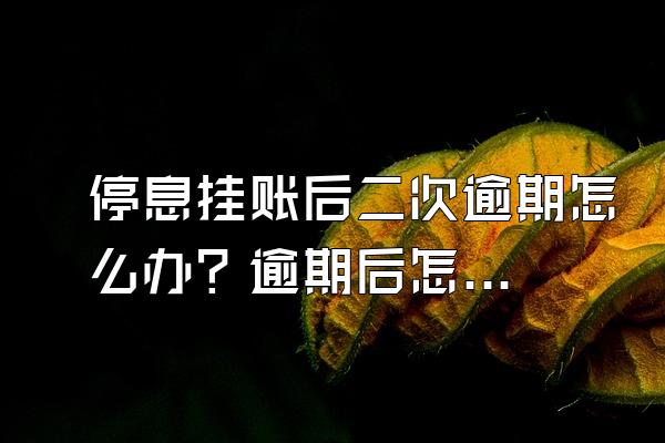 停息挂账后二次逾期怎么办？逾期后怎么协商只还本金？