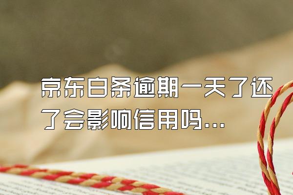 京东白条逾期一天了还了会影响信用吗？逾期怎么协商？