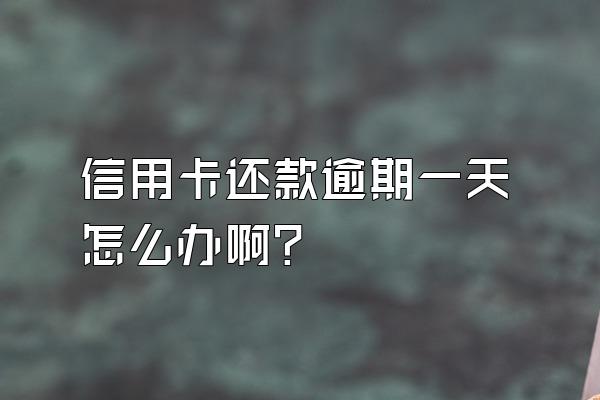 信用卡还款逾期一天怎么办啊？