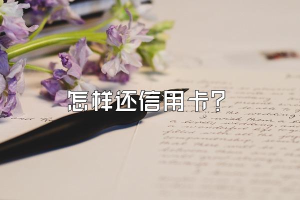 怎样还信用卡？