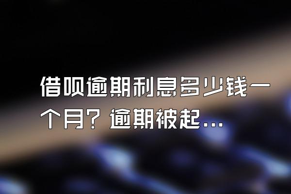 借呗逾期利息多少钱一个月？逾期被起诉了该怎么办？