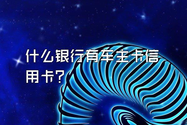什么银行有车主卡信用卡？