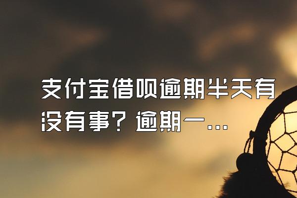 支付宝借呗逾期半天有没有事？逾期一天额度就没有了吗？