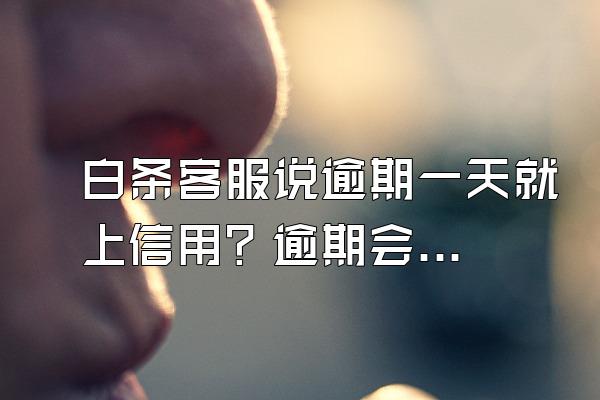 白条客服说逾期一天就上信用？逾期会不会上门？