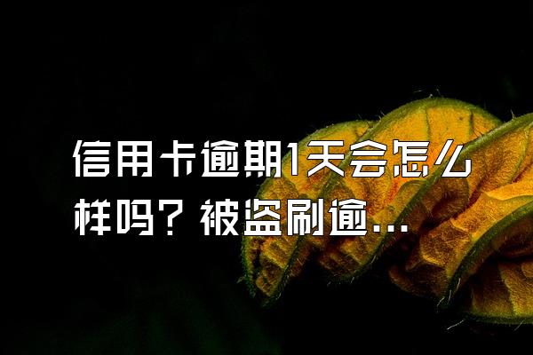 信用卡逾期1天会怎么样吗？被盗刷逾期不还会怎么样？