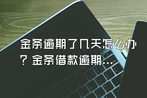 金条逾期了几天怎么办？金条借款逾期要如何解决？