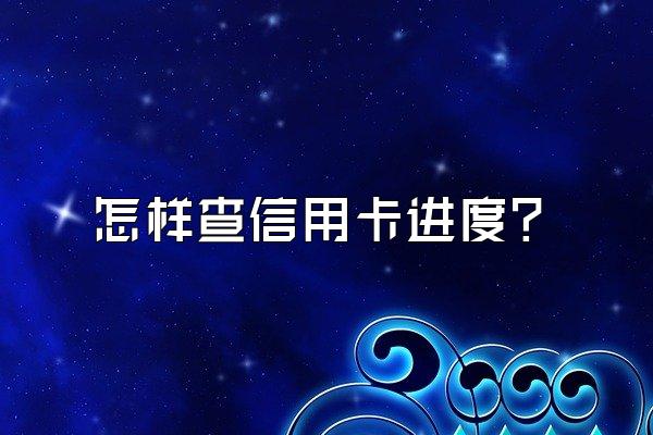 怎样查信用卡进度？