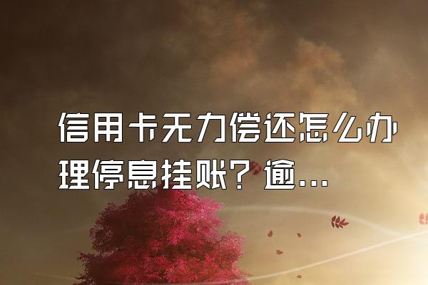 信用卡无力偿还怎么办理停息挂账？逾期有什么后果？