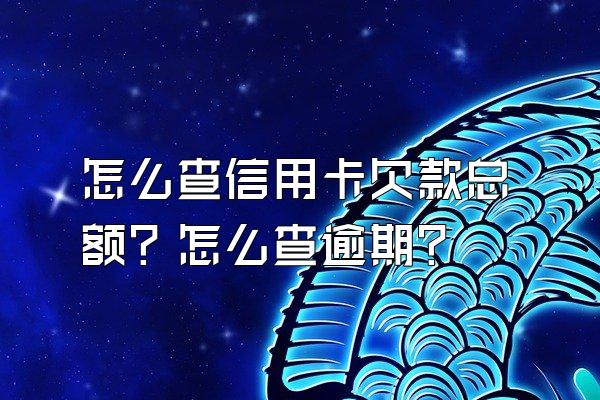 怎么查信用卡欠款总额？怎么查逾期？