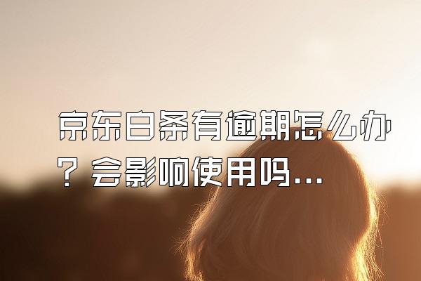 京东白条有逾期怎么办？会影响使用吗？