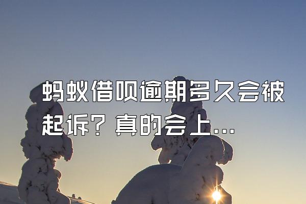 蚂蚁借呗逾期多久会被起诉？真的会上门吗？