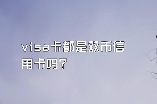 visa卡都是双币信用卡吗？
