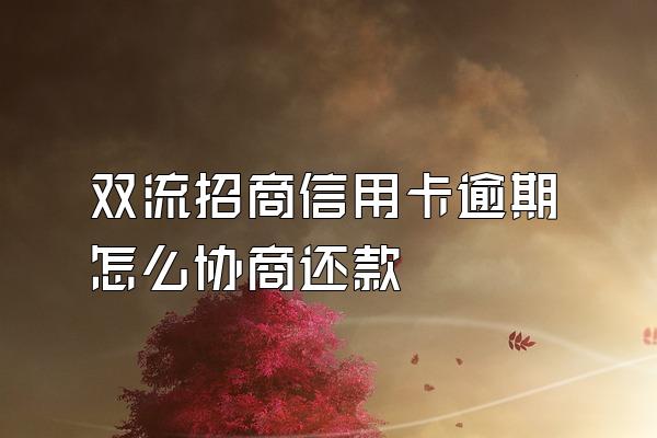 双流招商信用卡逾期怎么协商还款
