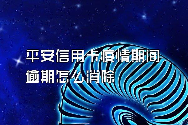 平安信用卡疫情期间逾期怎么消除