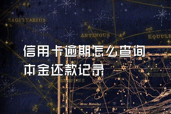 信用卡逾期怎么查询本金还款记录