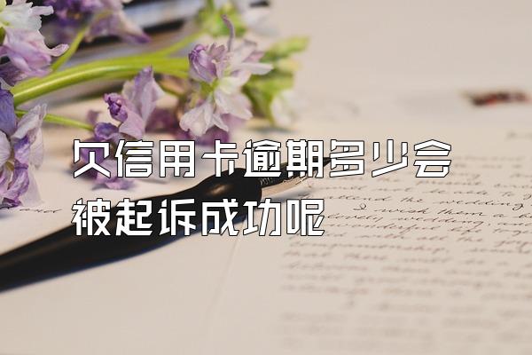 欠信用卡逾期多少会被起诉成功呢