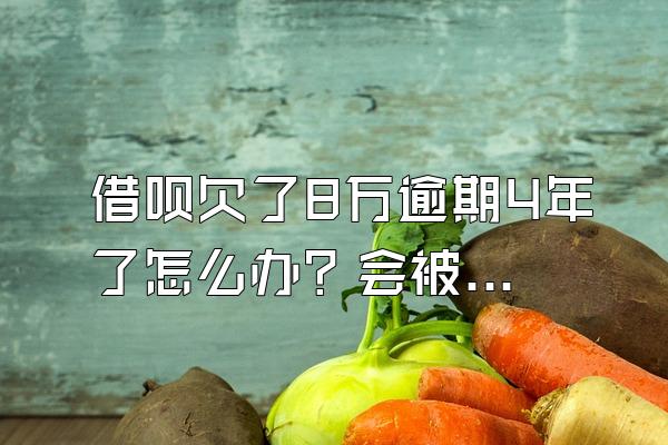 借呗欠了8万逾期4年了怎么办？会被起诉坐牢吗？