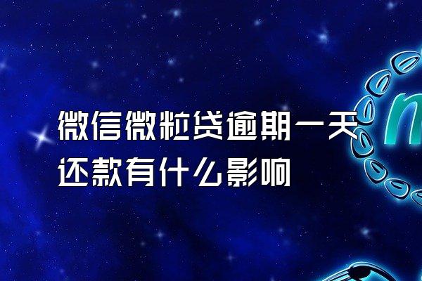 微信微粒贷逾期一天还款有什么影响