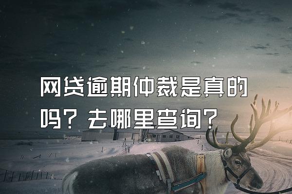 网贷逾期仲裁是真的吗？去哪里查询？