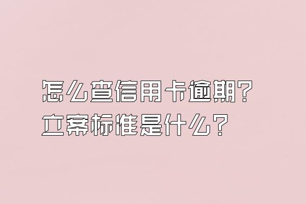 怎么查信用卡逾期？立案标准是什么？