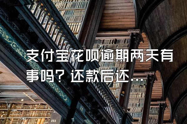 支付宝花呗逾期两天有事吗？还款后还能继续用吗？