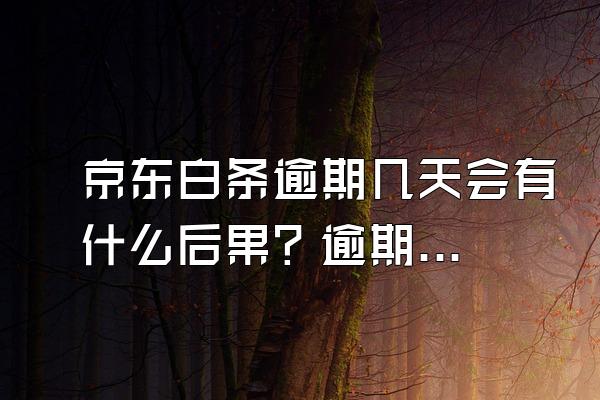 京东白条逾期几天会有什么后果？逾期怎么恢复？