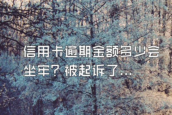 信用卡逾期金额多少会坐牢？被起诉了怎么避免坐牢？