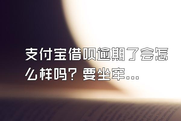 支付宝借呗逾期了会怎么样吗？要坐牢吗？