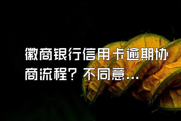 徽商银行信用卡逾期协商流程？不同意可以投诉吗？