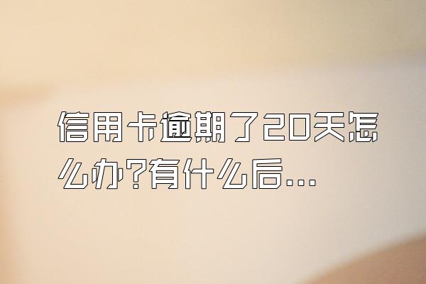 信用卡逾期了20天怎么办?有什么后果?