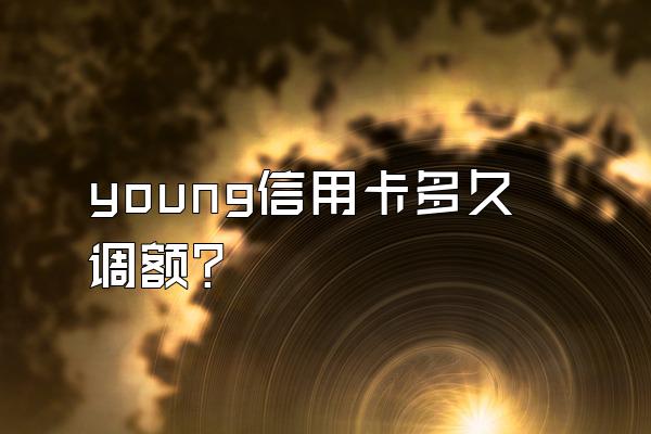 young信用卡多久调额？