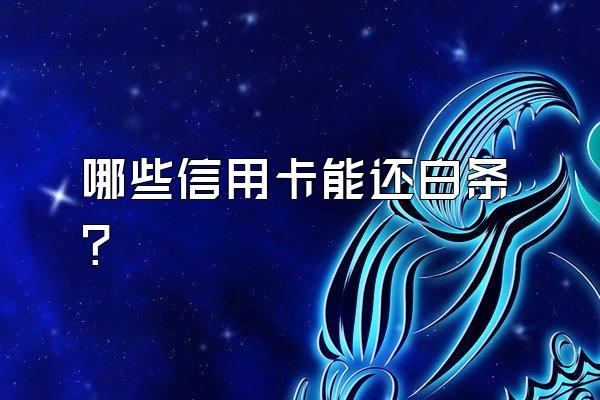 哪些信用卡能还白条？