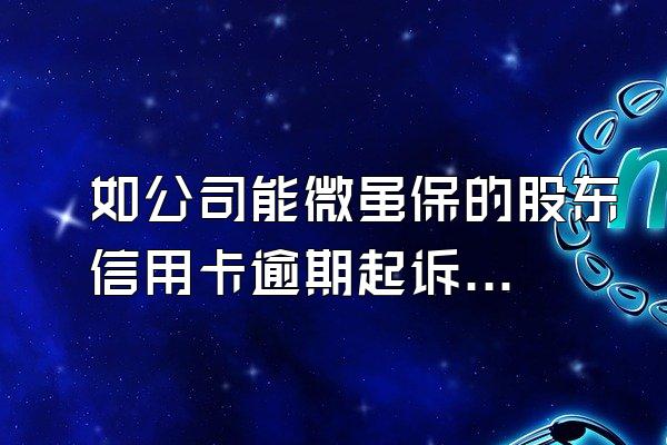 如公司能微虽保的股东信用卡逾期起诉怎么办