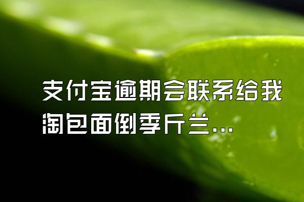 支付宝逾期会联系给我淘包面倒季斤兰宝买东西的人吗