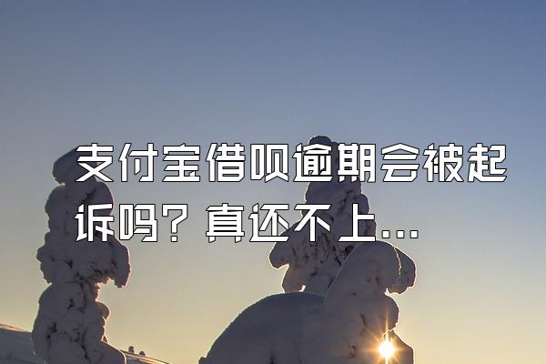 支付宝借呗逾期会被起诉吗？真还不上怎么办？