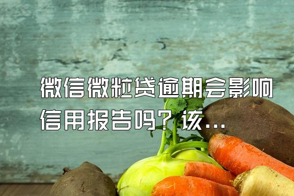 微信微粒贷逾期会影响信用报告吗？该怎么办？