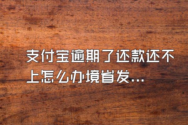 支付宝逾期了还款还不上怎么办境省发再影安别?