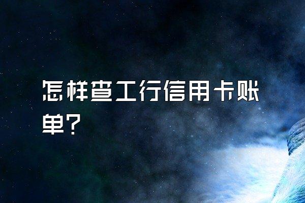 怎样查工行信用卡账单？