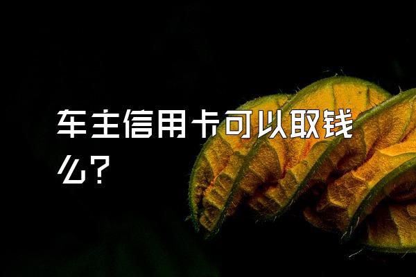 车主信用卡可以取钱么？