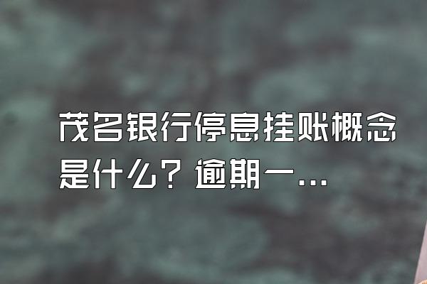 茂名银行停息挂账概念是什么？逾期一年会有什么后果