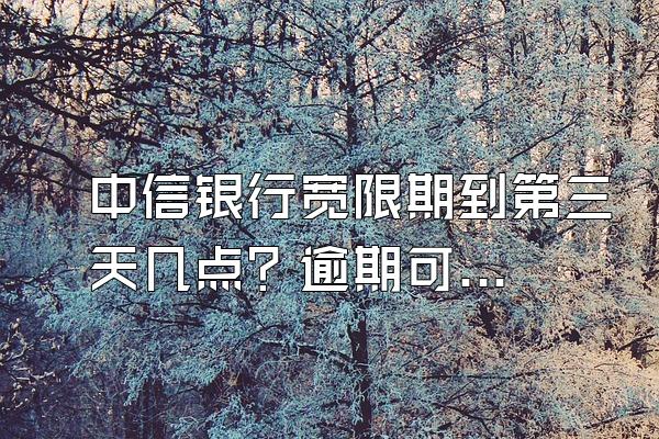 中信银行宽限期到第三天几点？逾期可以和银行协商吗？