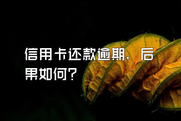 信用卡还款逾期，后果如何？