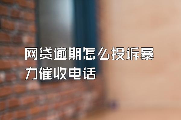 网贷逾期怎么投诉暴力催收电话