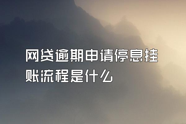 网贷逾期申请停息挂账流程是什么