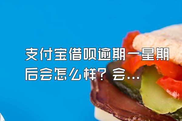 支付宝借呗逾期一星期后会怎么样？会起诉吗？