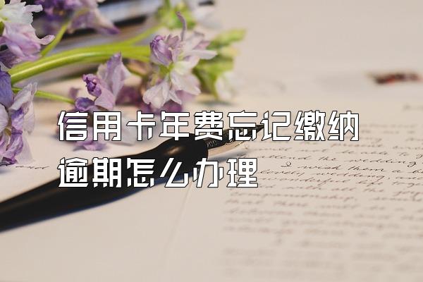 信用卡年费忘记缴纳逾期怎么办理