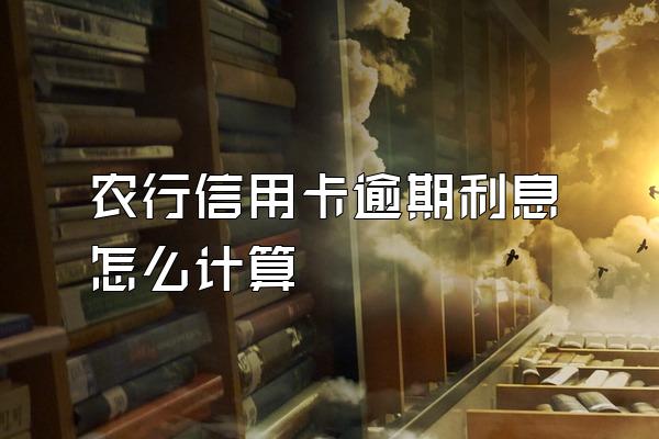 农行信用卡逾期利息怎么计算