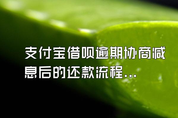 支付宝借呗逾期协商减息后的还款流程是什么?