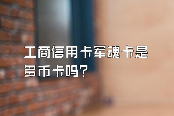 工商信用卡军魂卡是多币卡吗？